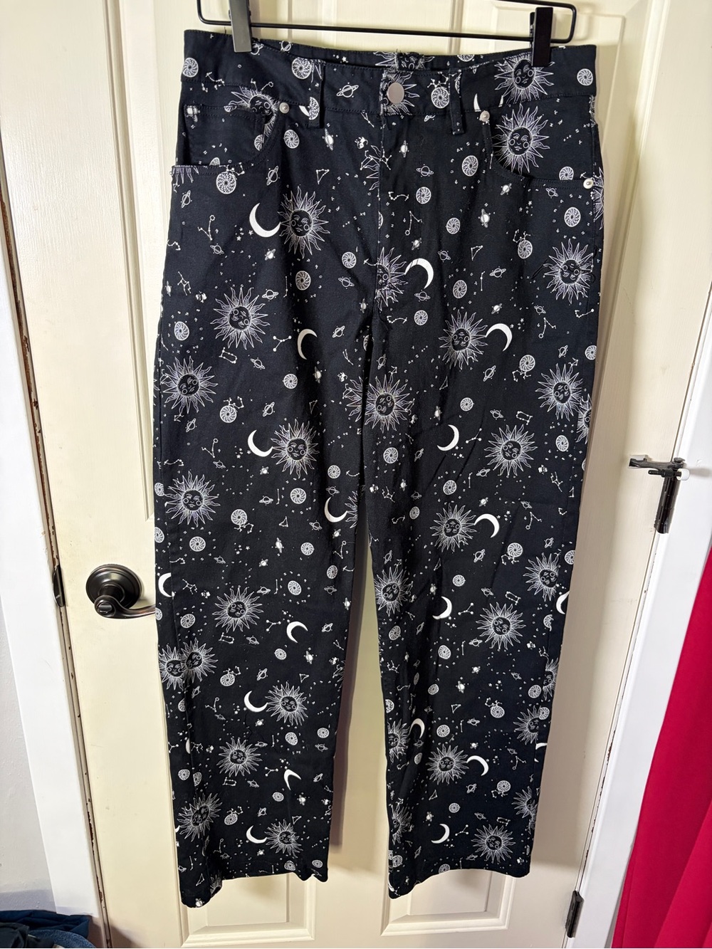 Vine and Valley celestial Black Pants With White Print Size L